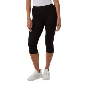 NEW 32 Degrees Cool Women's XXL Cropped Legging Black High Waist Stretchy